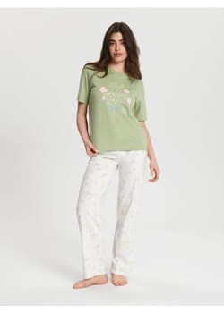 Sinsay - Piżama bawełniana - zielony ze sklepu Sinsay w kategorii Piżamy damskie - zdjęcie 170958940