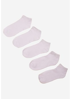 Białe Klasyczne Bawełniane Skarpety do Kostek 5-pack Qrosa ze sklepu Born2be Odzież w kategorii Skarpetki damskie - zdjęcie 170960053