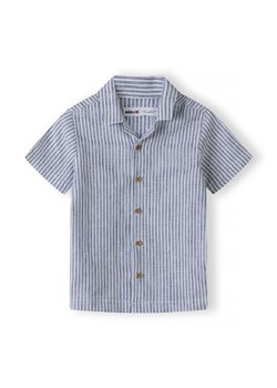 Lniana koszula chłopięca z krótkim rękawem w paski ze sklepu 5.10.15 w kategorii Koszule chłopięce - zdjęcie 170964133