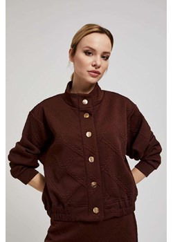 Rozpinana bluza damska żakardowa- brązowa ze sklepu 5.10.15 w kategorii Bluzy damskie - zdjęcie 170964170