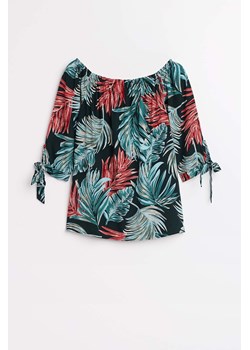 Bluzka typu hiszpanka z rękawem 3/4 z nadrukiem tropic ze sklepu 5.10.15 w kategorii Bluzki damskie - zdjęcie 170964420