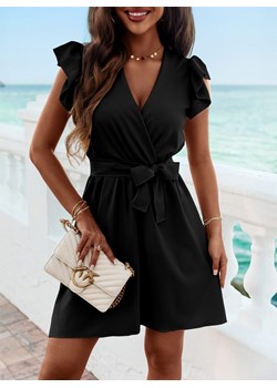 Czarna sukienka z wiązaniem w talii Freja - czarny ze sklepu pakuten.pl w kategorii Sukienki - zdjęcie 170964662