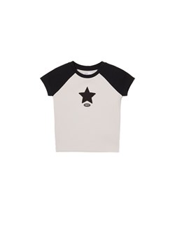 Cropp - Szaro-czarna koszulka - jasny szary ze sklepu Cropp w kategorii Bluzki damskie - zdjęcie 170964954