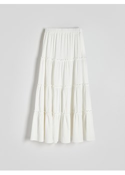 Reserved - Spódnica maxi z falbanami - biały ze sklepu Reserved w kategorii Spódnice - zdjęcie 170965173
