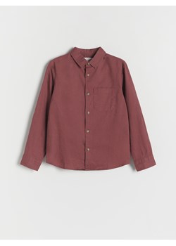 Reserved - Koszula z lnem - kasztanowy ze sklepu Reserved w kategorii Koszule chłopięce - zdjęcie 170965581