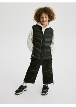 Reserved - Spodnie culotte z kontrastowymi przeszyciami - czarny ze sklepu Reserved w kategorii Spodnie chłopięce - zdjęcie 170965594