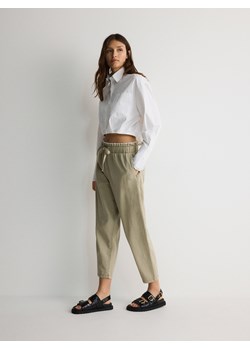 Reserved - Bawełniane spodnie jogger - jasnozielony ze sklepu Reserved w kategorii Spodnie damskie - zdjęcie 170965891
