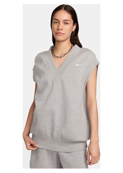 Damski bezrękawnik o obszernym kroju Nike Sportswear Phoenix Fleece - Szary ze sklepu Nike poland w kategorii Bluzki damskie - zdjęcie 170966491