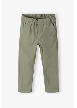 Zielone dzianinowe spodnie slim dla chłopca - Lincoln&Sharks ze sklepu 5.10.15 w kategorii Spodnie chłopięce - zdjęcie 170966710