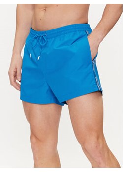 Calvin Klein Swimwear Szorty kąpielowe KM0KM00956 Niebieski Regular Fit ze sklepu MODIVO w kategorii Kąpielówki - zdjęcie 170970810