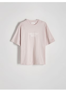 Reserved - T-shirt oversize z nadrukiem - brudny róż ze sklepu Reserved w kategorii T-shirty męskie - zdjęcie 170971540