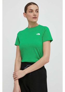 The North Face t-shirt damski kolor zielony NF0A87NHPO81 ze sklepu ANSWEAR.com w kategorii Bluzki damskie - zdjęcie 170972261