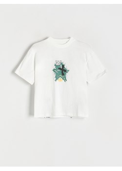 Reserved - T-shirt oversize - złamana biel ze sklepu Reserved w kategorii T-shirty chłopięce - zdjęcie 170977151