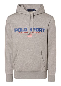 Polo Sport Męski sweter z kapturem Mężczyźni szary nadruk ze sklepu vangraaf w kategorii Bluzy męskie - zdjęcie 170977890