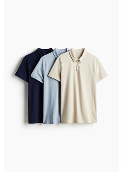 H & M - Top polo Slim Fit 3-pak - Niebieski ze sklepu H&M w kategorii Bluzki damskie - zdjęcie 170979512