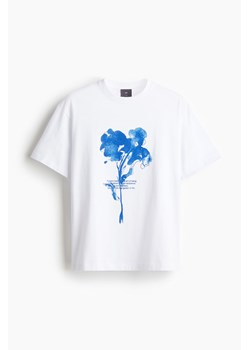 H & M - T-shirt z nadrukiem Loose Fit - Biały ze sklepu H&M w kategorii Bluzki damskie - zdjęcie 170979591