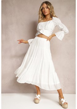 Biała Spódnica Maxi w Stylu Boho Rozkloszowana Phisalia ze sklepu Renee odzież w kategorii Spódnice - zdjęcie 170983310