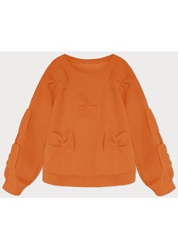 Ciepła bluza damska z kokardkami pomarańczowa (23999) ze sklepu goodlookin.pl w kategorii Bluzy damskie - zdjęcie 170986272