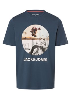 Jack & Jones Koszulka męska - JJNavin Mężczyźni Bawełna niebieski nadruk ze sklepu vangraaf w kategorii T-shirty męskie - zdjęcie 170986470