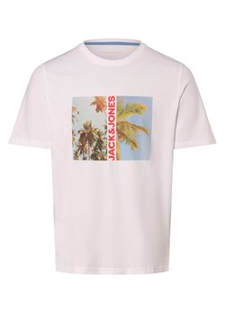 Jack & Jones Koszulka męska - JJNavin Mężczyźni Bawełna biały nadruk ze sklepu vangraaf w kategorii T-shirty męskie - zdjęcie 170986471