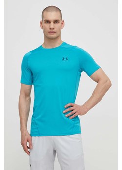 Under Armour t-shirt treningowy kolor turkusowy gładki ze sklepu ANSWEAR.com w kategorii T-shirty męskie - zdjęcie 170989251