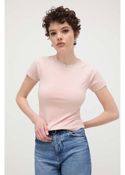 Diesel t-shirt damski kolor różowy ze sklepu ANSWEAR.com w kategorii Bluzki damskie - zdjęcie 170989260