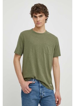 Marc O&apos;Polo t-shirt bawełniany kolor zielony gładki ze sklepu ANSWEAR.com w kategorii T-shirty męskie - zdjęcie 170989521