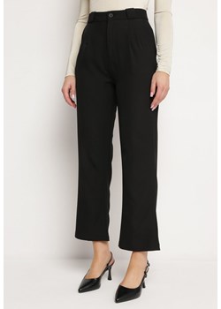 Czarne Spodnie Garniturowe Zapinane na Suwak Allegretta ze sklepu Born2be Odzież w kategorii Spodnie damskie - zdjęcie 170992453