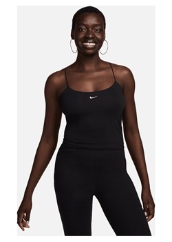 Damska przylegająca koszulka na cienkich ramiączkach Nike Sportswear Chill Knit - Czerń ze sklepu Nike poland w kategorii Bluzki damskie - zdjęcie 170993433