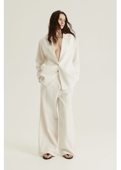 H & M - Szerokie spodnie bez zapięcia - Biały ze sklepu H&M w kategorii Spodnie damskie - zdjęcie 170993534