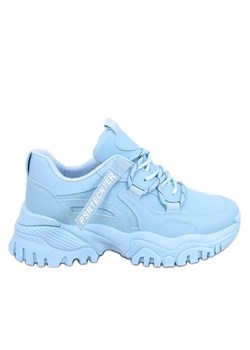 Sneakersy na koturnie Bains Blue niebieskie ze sklepu ButyModne.pl w kategorii Buty sportowe damskie - zdjęcie 170993971