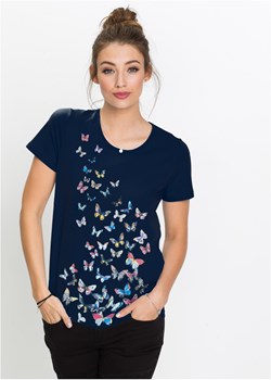 T-shirt z nadrukiem motyli ze sklepu bonprix w kategorii Bluzki damskie - zdjęcie 170998922