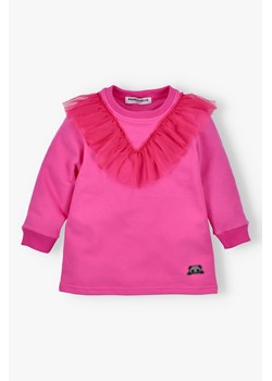 Tunika Bella ozdobną falbanką różowa ze sklepu 5.10.15 w kategorii Bluzki dziewczęce - zdjęcie 171001284