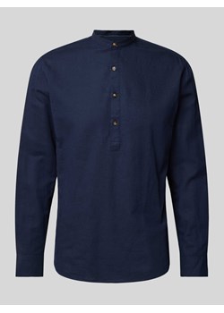 Koszula lniana o kroju regular fit ze stójką ze sklepu Peek&Cloppenburg  w kategorii Koszule męskie - zdjęcie 171001464