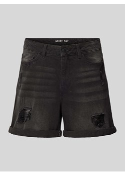 Szorty jeansowe o kroju regular fit z przetarciami model ‘SMILEY’ ze sklepu Peek&Cloppenburg  w kategorii Szorty - zdjęcie 171001593