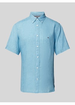 Koszula lniana o kroju regular fit z kołnierzykiem typu button down ze sklepu Peek&Cloppenburg  w kategorii Koszule męskie - zdjęcie 171001683