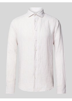 Koszula lniana o kroju casual slim fit ze wzorem w paski model ‘SYDNEY’ ze sklepu Peek&Cloppenburg  w kategorii Koszule męskie - zdjęcie 171001700