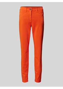 Spodnie o kroju slim fit w jednolitym kolorze ze sklepu Peek&Cloppenburg  w kategorii Spodnie damskie - zdjęcie 171001922
