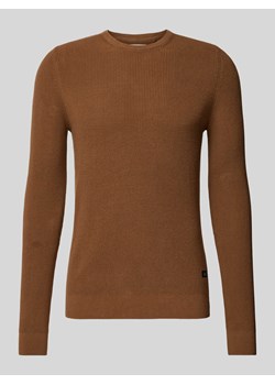 Sweter z dzianiny z okrągłym dekoltem ze sklepu Peek&Cloppenburg  w kategorii Swetry męskie - zdjęcie 171002131