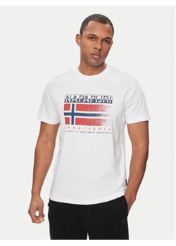 Napapijri T-Shirt S-Kreis NP0A4HQR Biały Regular Fit ze sklepu MODIVO w kategorii T-shirty męskie - zdjęcie 171002571