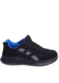 Chłopięce wiązane czarne buty sportowe /E6-3 15935  T396/ ze sklepu Pantofelek24.pl w kategorii Buty sportowe męskie - zdjęcie 171002732