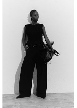 H & M - Elastycznie marszczony top - Czarny ze sklepu H&M w kategorii Bluzki damskie - zdjęcie 171004181