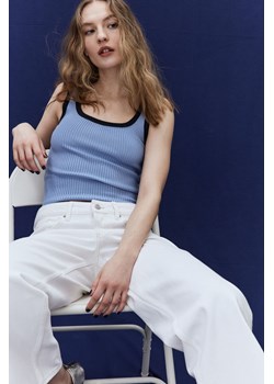 H & M - Dzianinowy top bez rękawów - Niebieski ze sklepu H&M w kategorii Bluzki damskie - zdjęcie 171004253