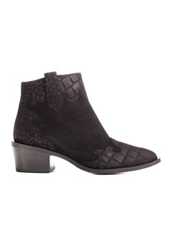 Marco Shoes Czarne botki z naturalnego zamszu bez ocieplenia ze sklepu ButyModne.pl w kategorii Botki - zdjęcie 171007752