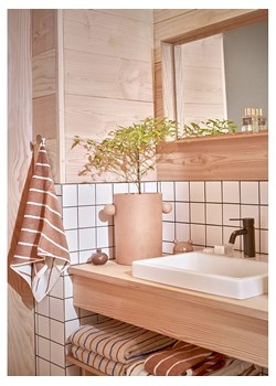 OYOY living design Ręcznik &quot;Raita&quot; w kolorze jasnobrązowo-białym - 60 x 40 cm ze sklepu Limango Polska w kategorii Ręczniki - zdjęcie 171009161