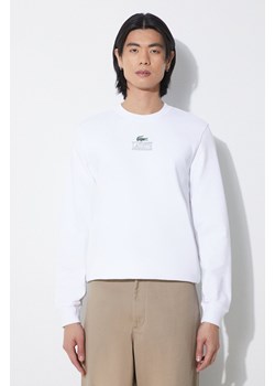 Lacoste bluza bawełniana męska kolor biały z nadrukiem ze sklepu PRM w kategorii Bluzy męskie - zdjęcie 171011682