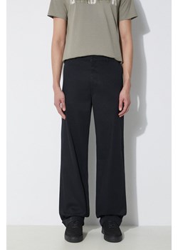 Wood Wood spodnie Silas Classic męskie kolor czarny proste 10001601.5252 ze sklepu PRM w kategorii Spodnie męskie - zdjęcie 171011930