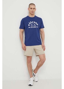 Ellesse t-shirt bawełniany Club T-Shirt męski kolor granatowy z nadrukiem SHV20259 ze sklepu ANSWEAR.com w kategorii T-shirty męskie - zdjęcie 171013330
