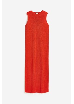 H & M - Dzianinowa sukienka z domieszką jedwabiu - Czerwony ze sklepu H&M w kategorii Sukienki - zdjęcie 171013693