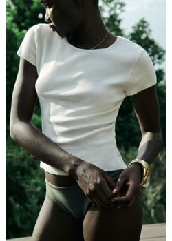 H & M - T-shirt z delikatnej dzianiny - Biały ze sklepu H&M w kategorii Bluzki damskie - zdjęcie 171013723